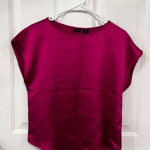 Tahari Women's Fuchsia Satin Blouse